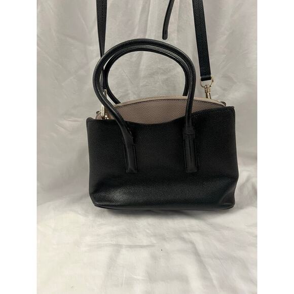 Kate Spade Margaux Black Taupe Leather Tote Handbag GS - Picture 4 of 8